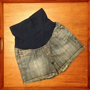Maternity Shorts in Blue Denim